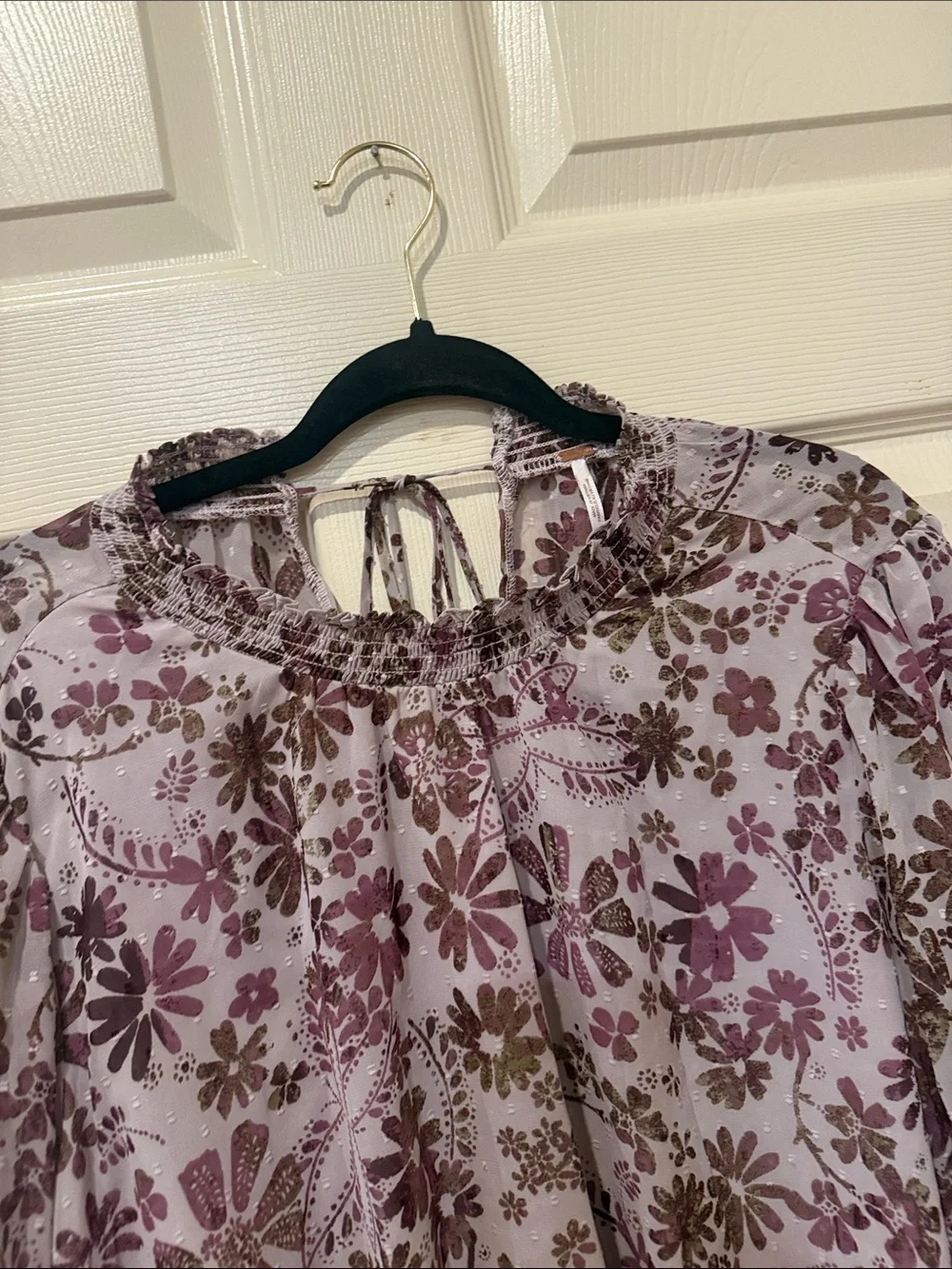 Free People Clarissa smocked neck floral top, medium